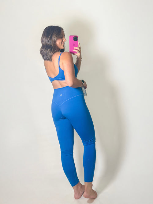 Blue High-Rise Seamless Leggings