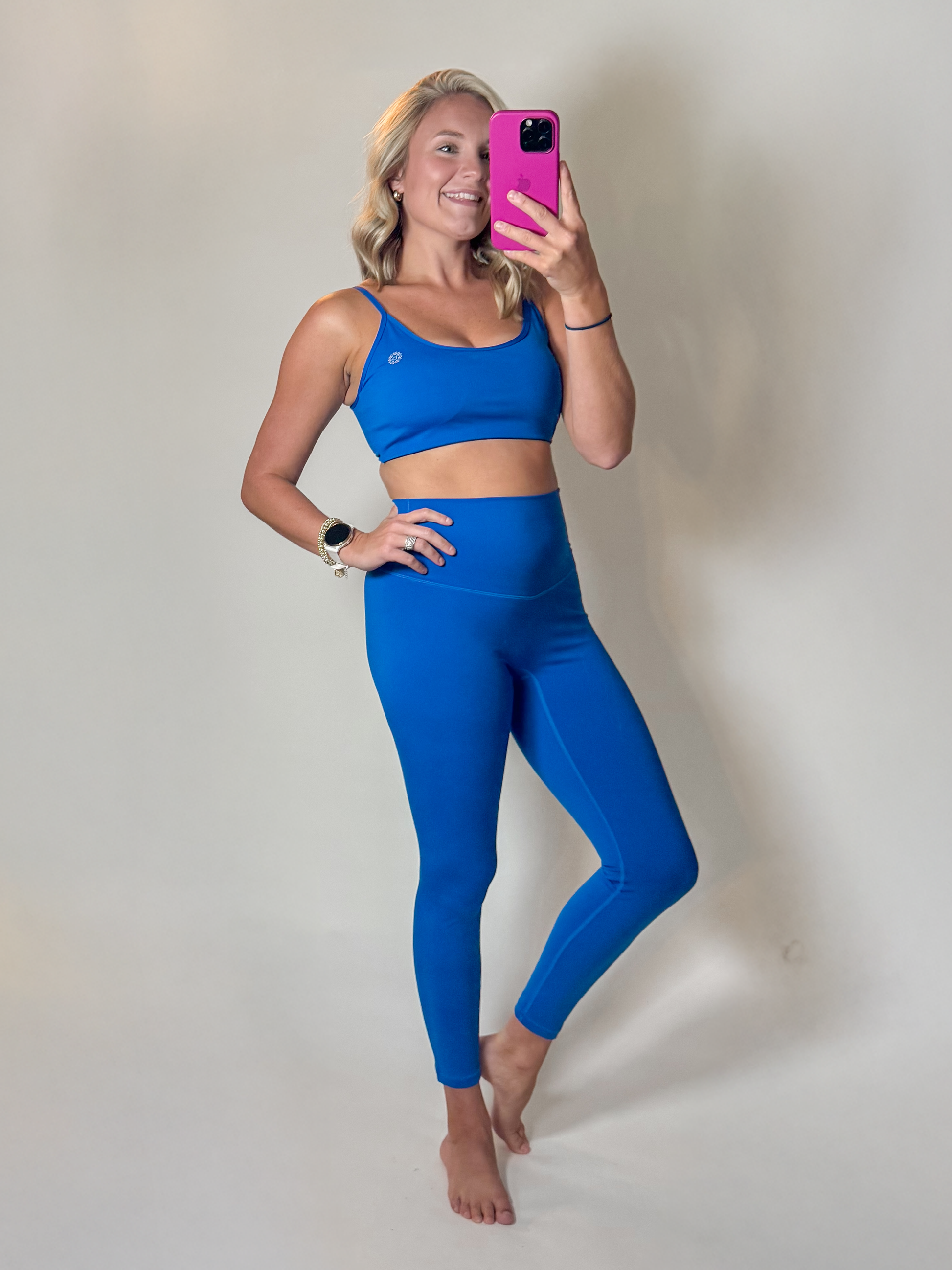 Blue High-Rise Seamless Leggings