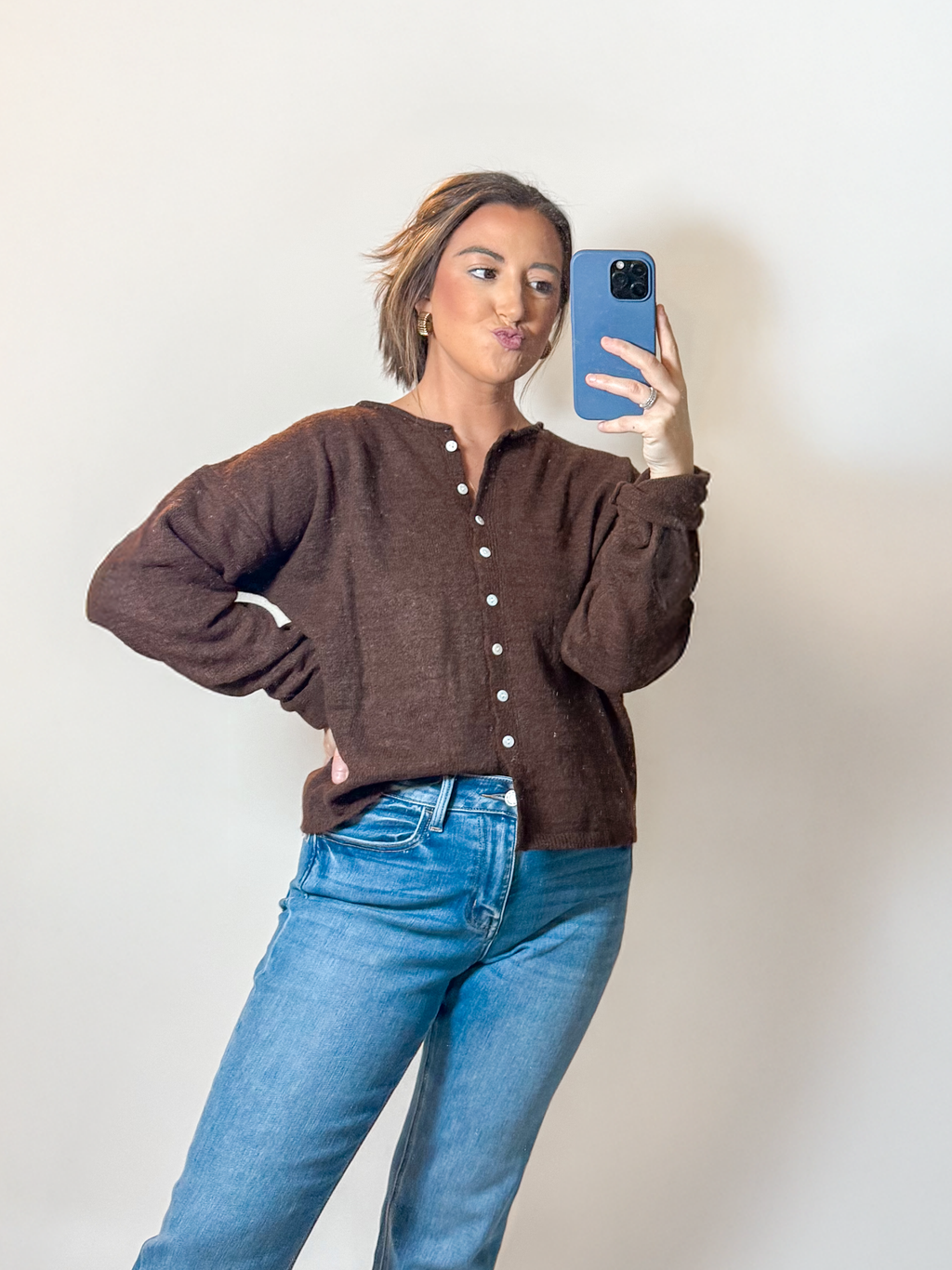 Chocolate Cardigan Top